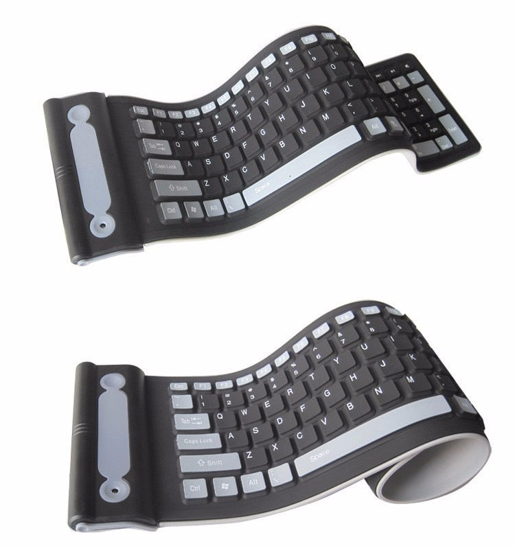 Foldable Silicone Wireless Keyboard 2.4G Usb Flexible Waterproof Slim Keyboard Universal Silent Roll Up Keypad For PC Laptop