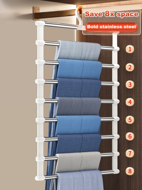 Joybos Clothing Racks Pants Trouser Hangers Racks Multifunction Closet Organizer Stainless Steel Clothes Hanger Home Accessories