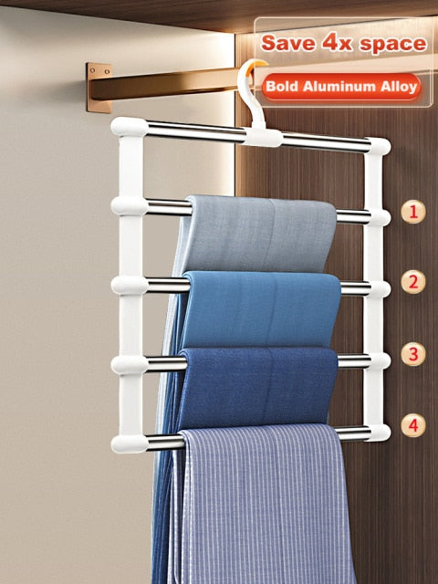 Joybos Clothing Racks Pants Trouser Hangers Racks Multifunction Closet Organizer Stainless Steel Clothes Hanger Home Accessories