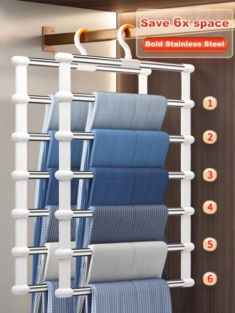 Joybos Clothing Racks Pants Trouser Hangers Racks Multifunction Closet Organizer Stainless Steel Clothes Hanger Home Accessories