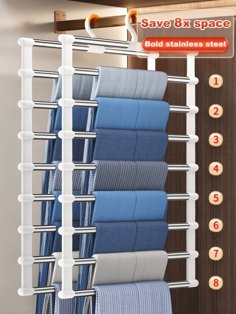 Joybos Clothing Racks Pants Trouser Hangers Racks Multifunction Closet Organizer Stainless Steel Clothes Hanger Home Accessories