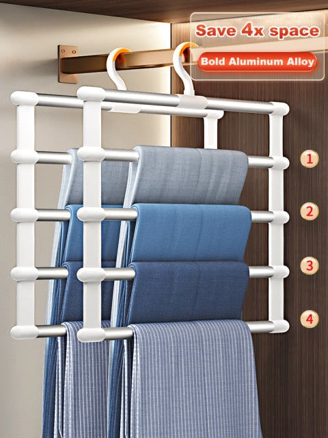 Joybos Clothing Racks Pants Trouser Hangers Racks Multifunction Closet Organizer Stainless Steel Clothes Hanger Home Accessories