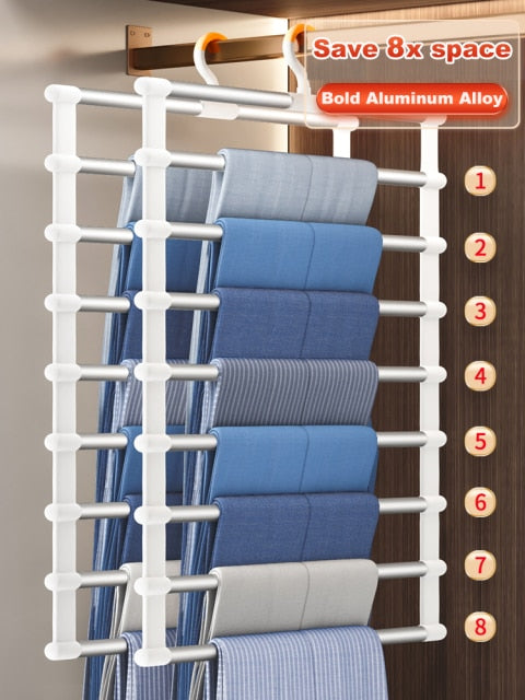 Joybos Clothing Racks Pants Trouser Hangers Racks Multifunction Closet Organizer Stainless Steel Clothes Hanger Home Accessories