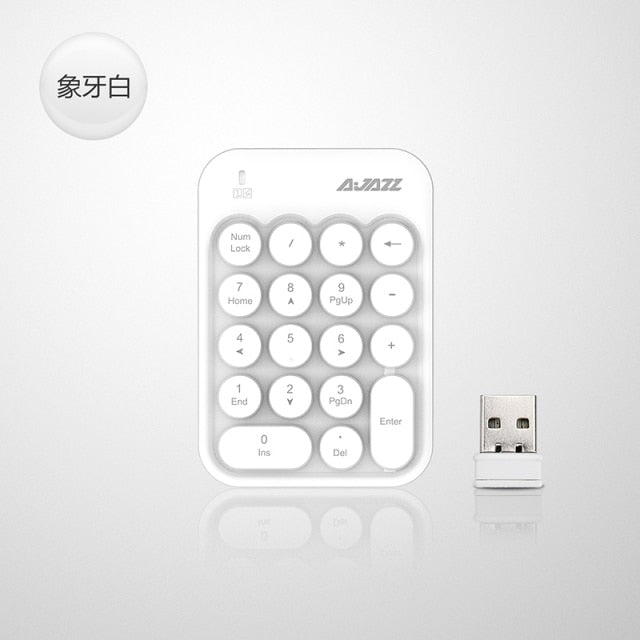 Ajazz 308I Wireless Keyboard 18/84 Keys Round Keycap Bluetooth Keyboard Portable 2.4GHz Numeric Keypad for Tablet Laptop Android