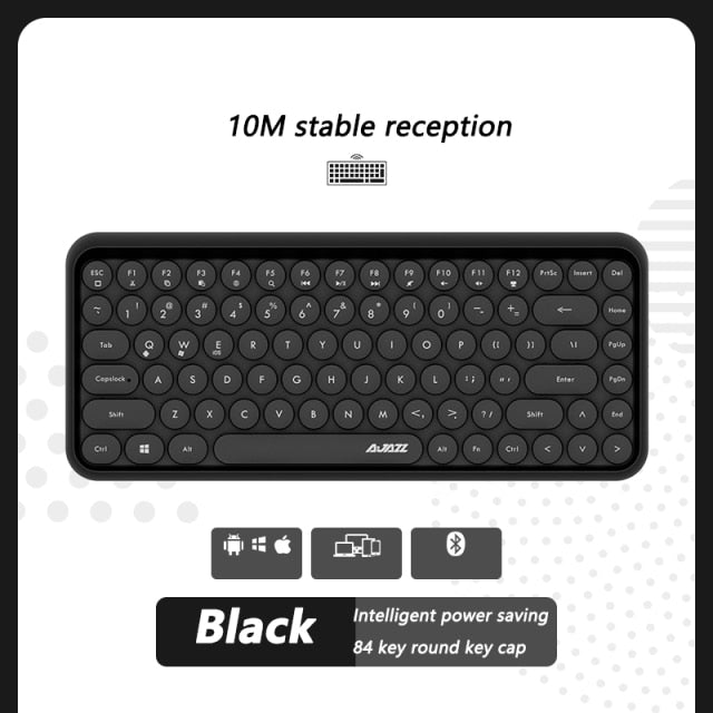 Ajazz 308I Wireless Keyboard 18/84 Keys Round Keycap Bluetooth Keyboard Portable 2.4GHz Numeric Keypad for Tablet Laptop Android