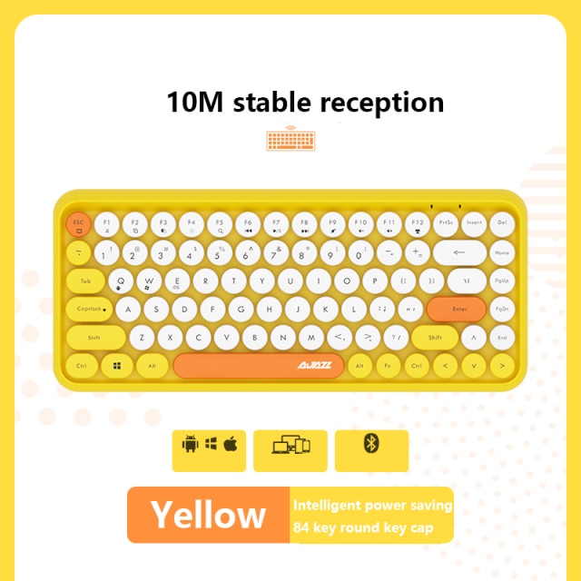 Ajazz 308I Wireless Keyboard 18/84 Keys Round Keycap Bluetooth Keyboard Portable 2.4GHz Numeric Keypad for Tablet Laptop Android